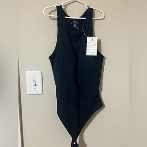 NWT Klassy Network Navy Padded Bodysuit XS